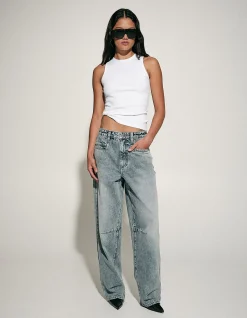 Lara Worthington Pocket Detail Barrel Jeans