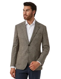 LARGE CHECK NOTCH LAPEL JACKET