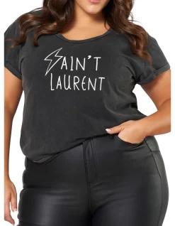 Laurent Logo T-Shirt Washed Black