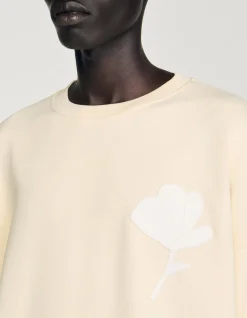 Layered Flower Crewneck Sweatshirt