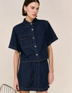 LEA CROP DENIM SHIRT