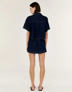 LEA CROP DENIM SHIRT