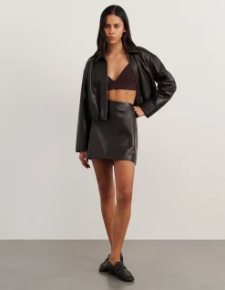 LEATHER MINI SKIRT