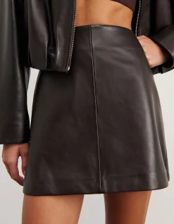 LEATHER MINI SKIRT