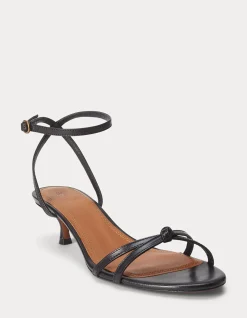 LEATHER KITTEN-HEEL SANDAL