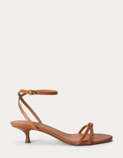 LEATHER KITTEN-HEEL SANDAL