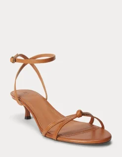 LEATHER KITTEN-HEEL SANDAL