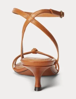 LEATHER KITTEN-HEEL SANDAL