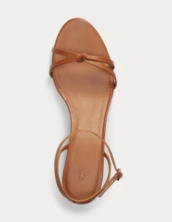 LEATHER KITTEN-HEEL SANDAL