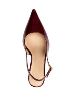 Leia Berry Crinkle Patent Leather Slingback