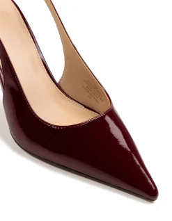 Leia Berry Crinkle Patent Leather Slingback