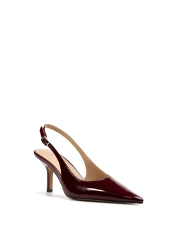 Leia Berry Crinkle Patent Leather Slingback