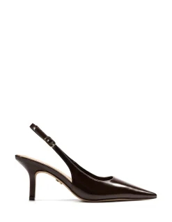 Leia Hot Chocolate Leather Slingback