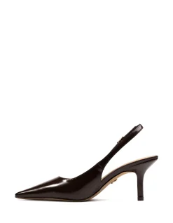 Leia Hot Chocolate Leather Slingback