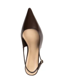 Leia Hot Chocolate Leather Slingback
