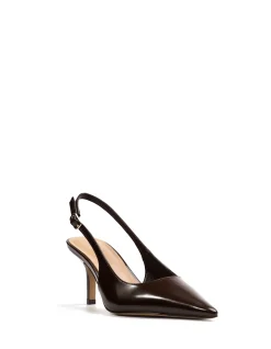 Leia Hot Chocolate Leather Slingback