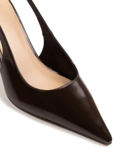 Leia Hot Chocolate Leather Slingback
