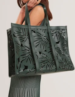Leiian Leaf Detail Laser Cut XL Tote