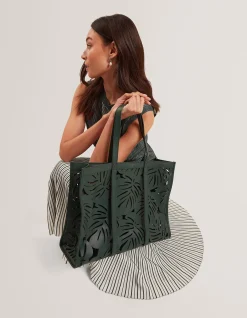 Leiian Leaf Detail Laser Cut XL Tote