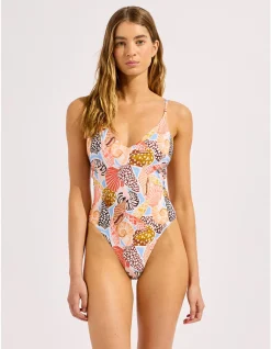 LEILANI V Neck One Piece Swimsuit