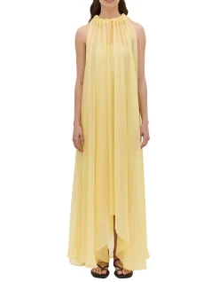 LEMON CHIFFON EFFUSE DRESS