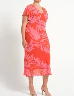LEYLA CHIFFON MIDI DRESS