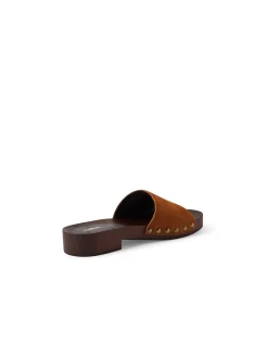 Leyler Studded Suede Slide Sandals