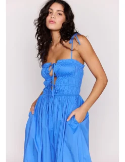 LIANA TIE DETAIL MIDI DRESS