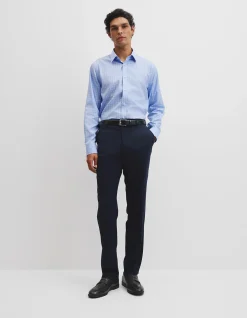 LIGHT BLUE MULTI LONG SLEEVE REG CHECK TRVL SHIRT