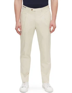 Light Project Pleated Gabardine Cotton Stretch Trouser