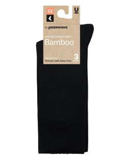 Lightweight Bamboo Ribbed Crew Sock 3 Pack
