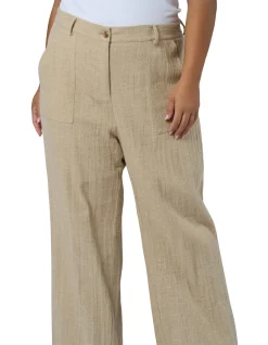Lila Linen Wide Leg Crop Pant