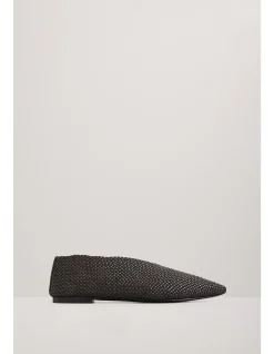 Lima Woven Leather Elongated Toe Flat