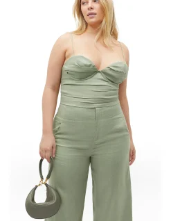 LINEN BALCONETTE TOP