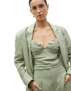 LINEN BALCONETTE TOP