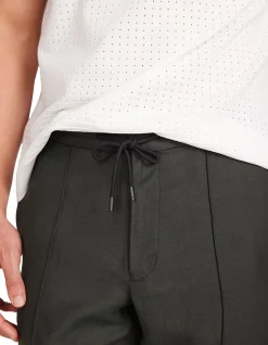 Linen Blend Drawstring Pants