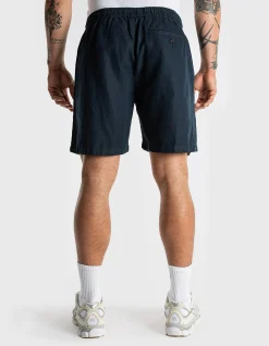 LINEN COTTON BLEND PULL ON SHORT
