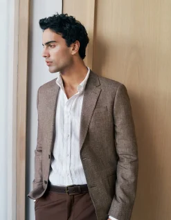 Linen Cotton Textured Blazer
