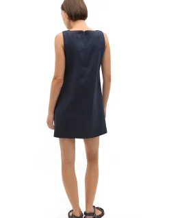 LINEN SQUARE NECK MINI DRESS