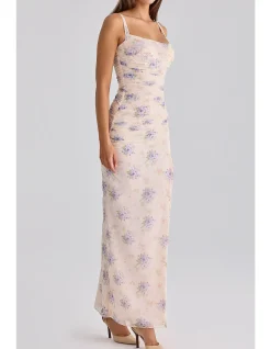 LINI'PEONY FLORAL PRINT MAXI DRESS