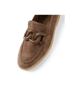 Linxy Braided Trim Chain Detail Loafers