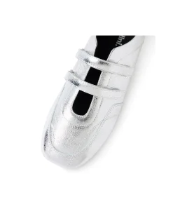Lisarella Twin Strap Metallic Flat Shoes