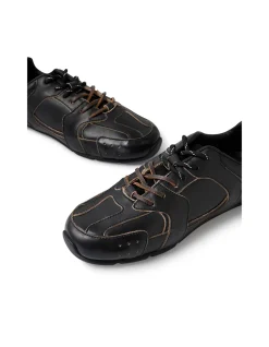 Lissel Contrast Stitch Leather Sneakers