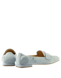 Liu Suede Block Heel Leather Loafer