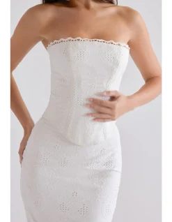 LIVIE BRODERIE STRAPLESS CORSET TOP
