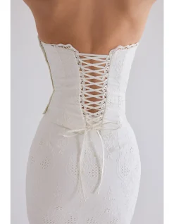 LIVIE BRODERIE STRAPLESS CORSET TOP