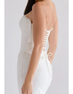 LIVIE BRODERIE STRAPLESS CORSET TOP