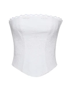 LIVIE BRODERIE STRAPLESS CORSET TOP