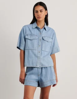 LOE DENIM SHORT SLEEVE SHIRT