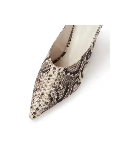 Loe Pointed Snake Print Wedge Mules